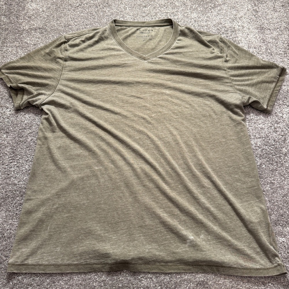 Lucky Brand Venice Burnout Shirt Mens XXL Green Cotton Casual Tee Paper Thin